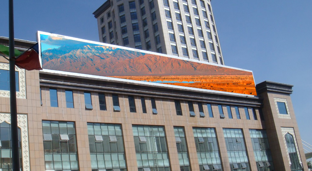 宁夏吴忠市盛悦饭店户外P20全彩显示屏